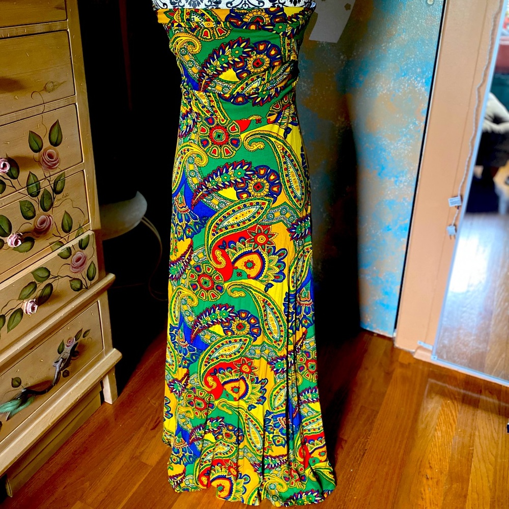 Strapless Paisley Dress/size large